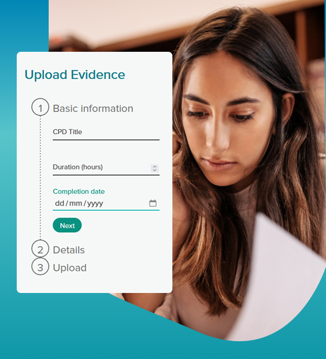 an image of the upload process for documenting cpd