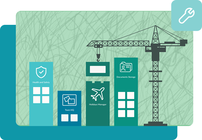 graphic showing the building blocks of a busy practice being put together